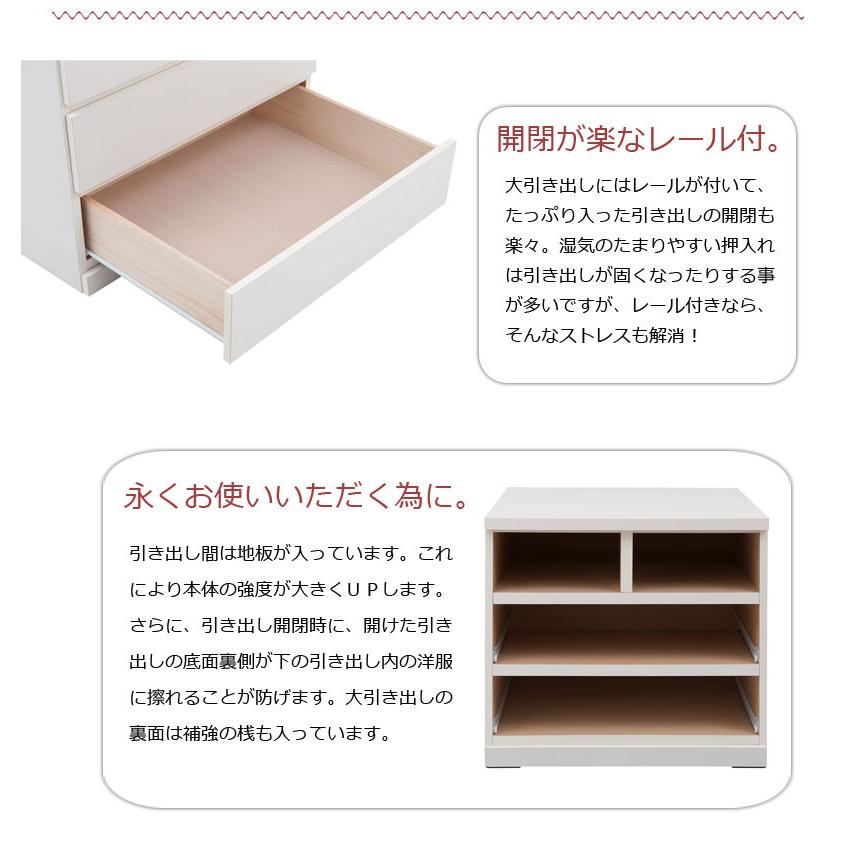 押入れたんす 幅75cm 奥行65cm 3段 ホワイト 箪笥 タンス 押入 収納