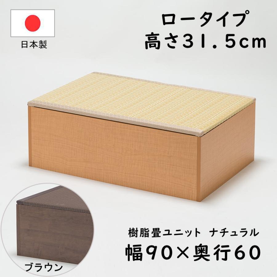 PP樹脂畳ユニット ロータイプ 幅90×奥行60×高さ31.5cm 小上がり 高床式 収納 ユニット 畳 ベンチ ベッド ボックス スツール 掘りごたつ 国産 日本製 | 
