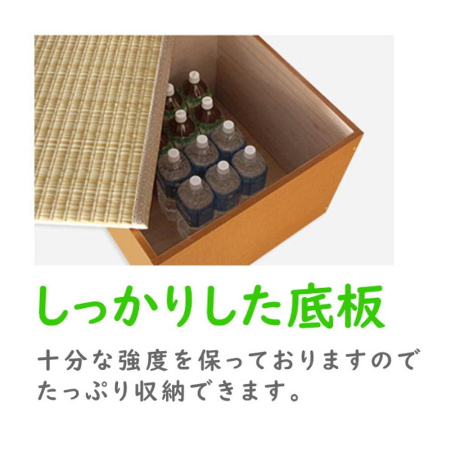 PP樹脂畳ユニット ロータイプ 幅90×奥行60×高さ31.5cm 小上がり 高床式 収納 ユニット 畳 ベンチ ベッド ボックス スツール 掘りごたつ 国産 日本製 |  | 06