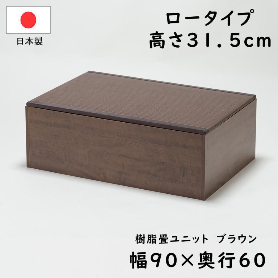PP樹脂畳ユニット ロータイプ 幅90×奥行60×高さ31.5cm 小上がり 高床式 収納 ユニット 畳 ベンチ ベッド ボックス スツール 掘りごたつ 国産 日本製 |  | 09