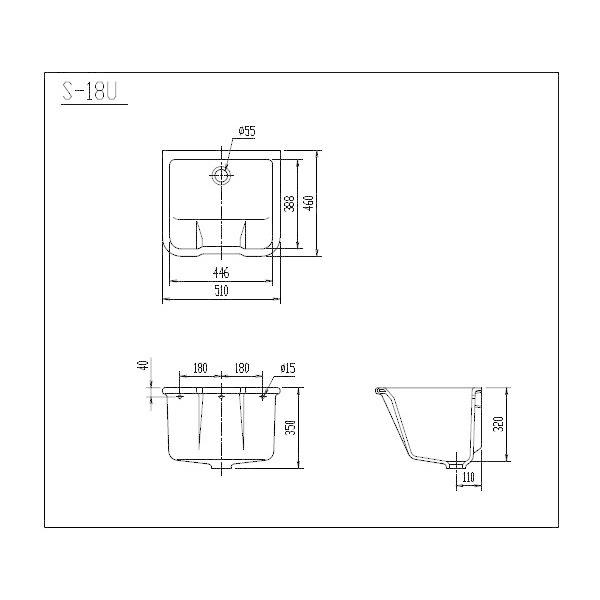 LIXIL（リクシル） 洗濯流し S-18U/BW1(陶器のみ) 商品金額￥30,000