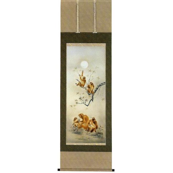 掛け軸 月に五猿 杉山華川作 モダン 掛軸 販売 床の間 受注制作品 最新