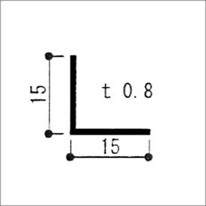 アルミアングル 薄口 0.8x15x15x3640mm コーナー材 アルマイトシルバー｜e-kanamono｜03