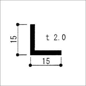 アルミアングル 2.0ｘ15ｘ15ｘ4000mm コーナー材 アルマイトシルバー｜e-kanamono｜03