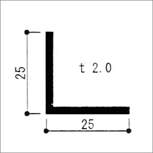 アルミアングル 2.0ｘ25ｘ25ｘ4000mm コーナー材 クリアシルバー（ツヤ有）｜e-kanamono｜03