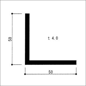 アルミアングル 4.0ｘ50ｘ50ｘ4000mm コーナー材 アルマイトシルバー_2