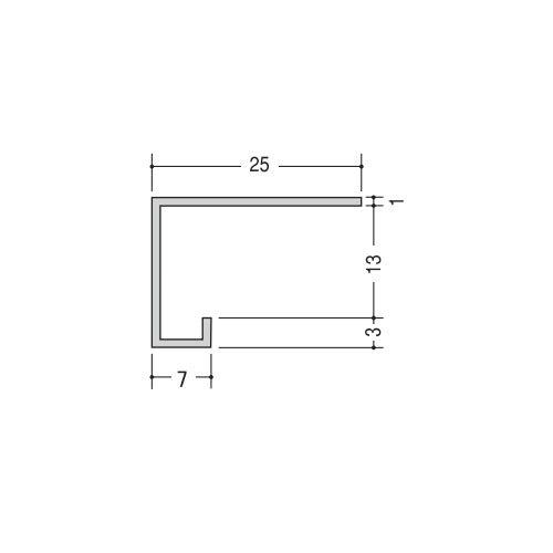 アルミ見切材 ACE-2D 13 x 3000mm アルマイトシルバー｜e-kanamono｜02