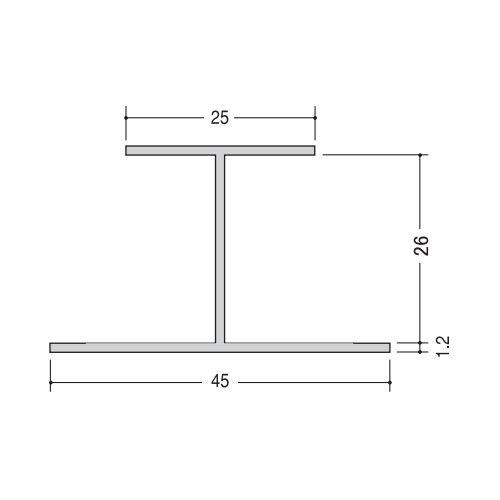 アルミ断熱材用H型ジョイナー ACJ-2N 25ｘ2730mm 見切り アルマイトシルバー｜e-kanamono｜02