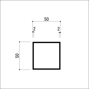 アルミ角パイプ 角柱 角材 2.0ｘ50ｘ50ｘ4000mm ブロンズ｜e-kanamono｜02