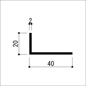 アルミアングル 不等辺 2.0x20x40x4000mm コーナー材 ブロンズ｜e-kanamono｜03