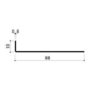 真鍮アングル 不等辺 0.8x10x60x2000mm ゴールド 磨き(#400 