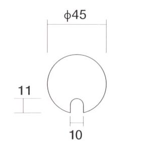 ガラススクリーンポール（ブースバー） Pタイプ 一方 45mm x L300mm 半球頭 インロー固定 ゴールド_2
