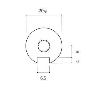 ガラススクリーンポール（ブースバー） Sタイプ 一方 20mm x L200mm キリコミ平頭 丸座固定 ゴールド_1