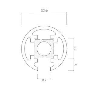 ガラススクリーンポール（ブースバー） Sタイプ 一方 32mm x L300mm ギボシ頭 インロー固定 ニッケルサテンの画像