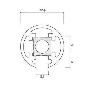 ガラススクリーンポール（ブースバー） Sタイプ 一方 32mm x L500mm ボール頭45 丸座固定（55mm）クロームの画像