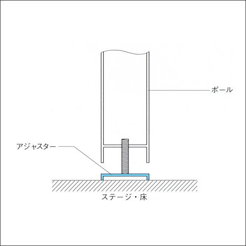 ＤＳＰポール脚用 アジャスター 50mm 白塗装（ステンレス底）｜e-kanamono｜02