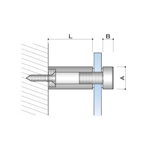 化粧ビス セット 20mm パイプ長 25mm 真鍮製 フラットタイプ EPA-A20F-25 クローム｜e-kanamono｜02