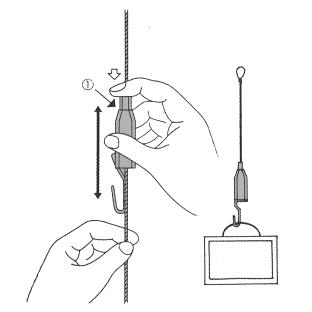 ピクチャーハンガーセット HPS-L1 1.8mm（リング付ワイヤー） x 1500mm ピクチャーフック付｜e-kanamono｜03