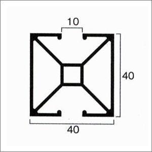 アルミ2面ポール 間仕切りポール 40x40x3000mm アルマイトシルバー｜e-kanamono｜02