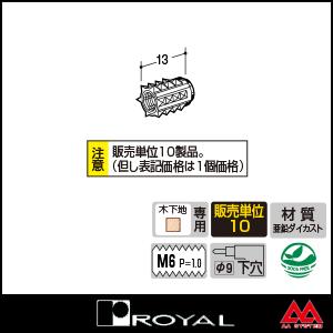 ロイヤル 木下地直付け用パーツ 6N 鬼目ナット ユニクロ ※10個セット販売商品です｜e-kanamono