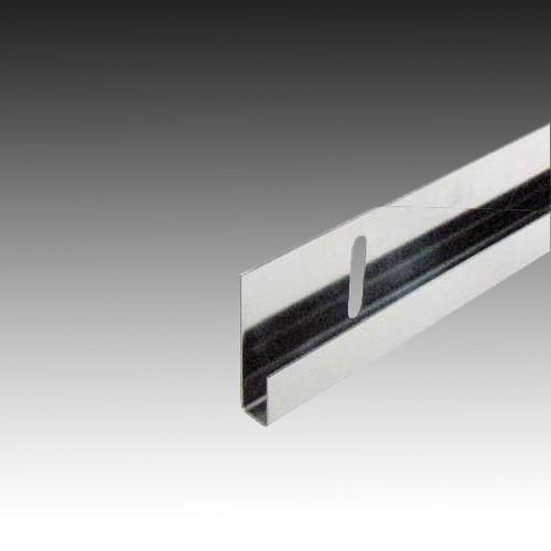 ステンレス片長チャンネル（穴明） 15mmx3000mm 鏡面（#800研磨