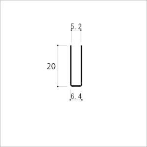 ステンレス破損止 チャンネル材 5mm用(N)x20x2000mm ヘアライン｜e-kanamono｜02