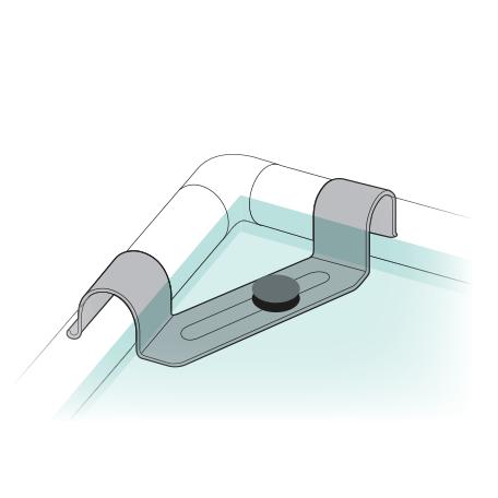 組立パイプシステム UPS-19C 19mm丸パイプ用 連続棚受（ゴムクッション付属） クロームメッキ 4個入 |  | 02