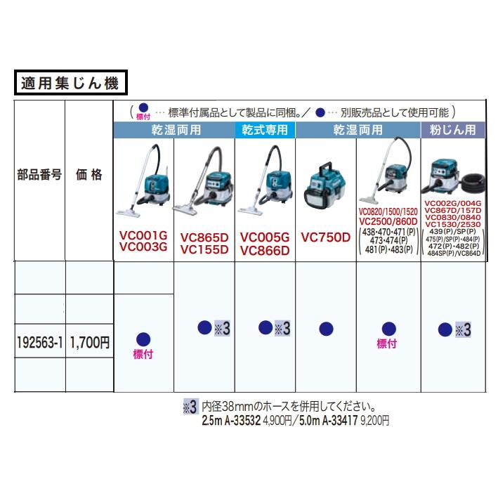 マキタ（makita） 集じん機用 ストレートパイプ 192563-1 アルミ製