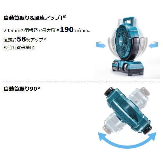 マキタ 18V 充電式ファン CF203DZ 青★新品 首振り コードレス扇風機 楽天市場】充電式ファン CF203DZ（本体のみ）青 ※バッテリー