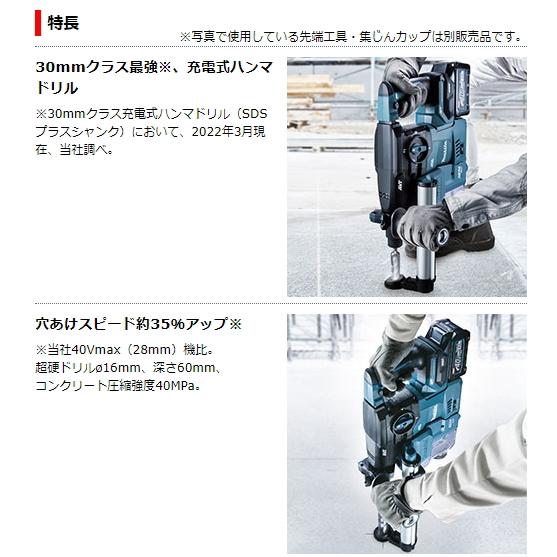 マキタ 30mm 充電式ハンマドリル HR008GZKV 40V 集じんシステム