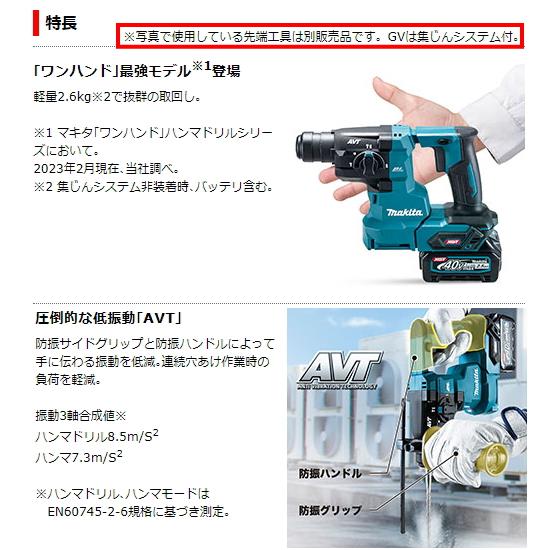 マキタ（makita） 20mm 充電式ハンマドリル HR010GZK 40V 本体+ケース 