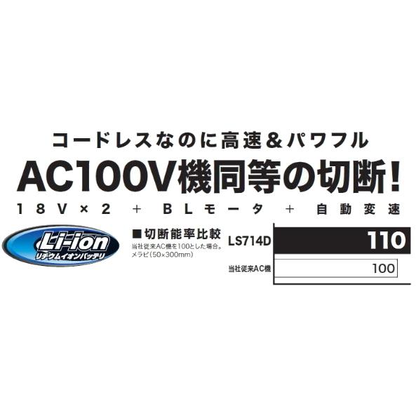 マキタ 190mm 充電式 スライドマルノコ LS714DZ 本体のみ 18V+ マキタ 190mm 充電式 スライドマルノコ LS714DZ 本体のみ 18V+