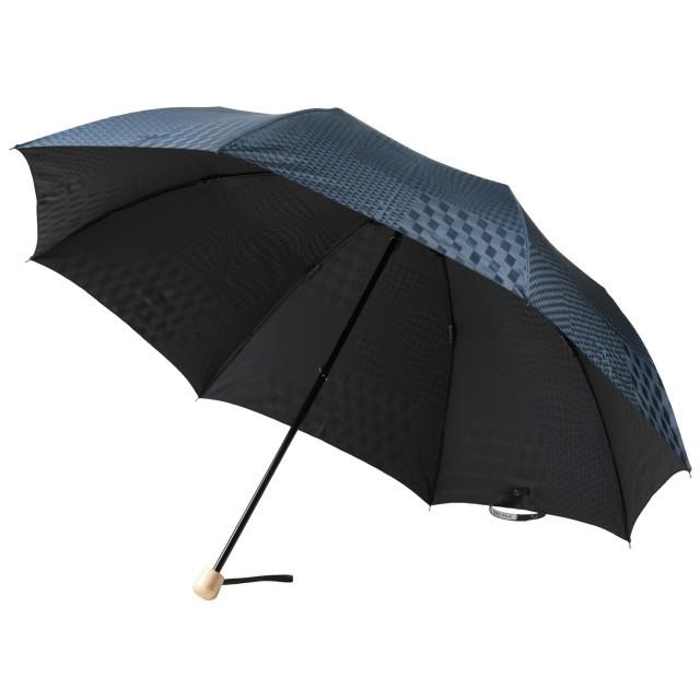 傘 前原光榮商店 メンズ 晴雨兼用 折りたたみ傘 幾何学模様 ネイビー｜e-kasaya｜02