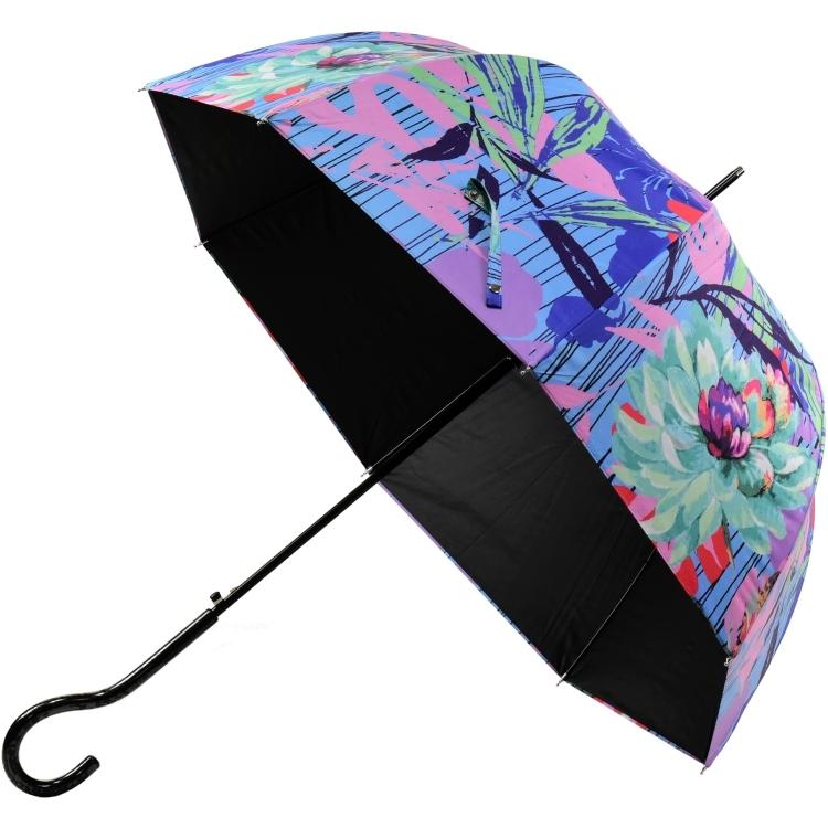 傘 レディース 長傘 日傘 晴雨兼用傘 バードゲージ 深張り ワンタッチ