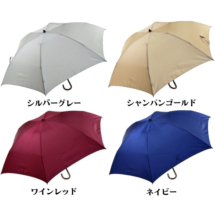 グレーのウッドハンドル折りたたみ傘 because ビコーズ オールウェザーライト プレーンカラー ミニ