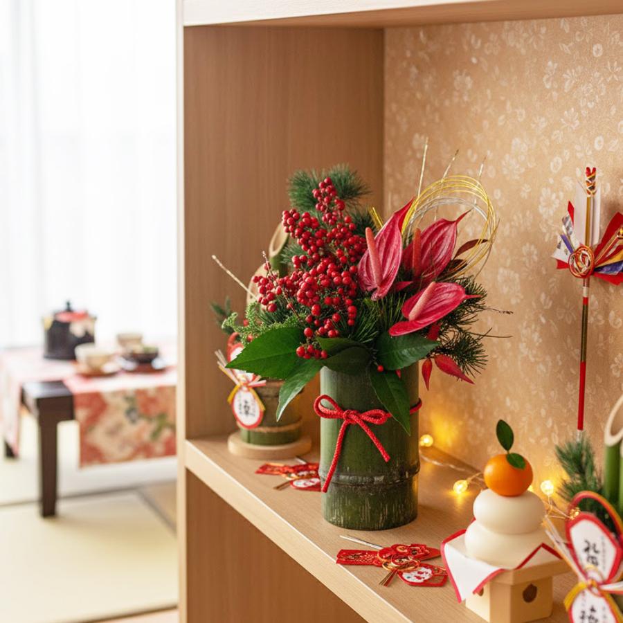 お正月フラワーアレンジメント2026-1 : カワナミプランテーション