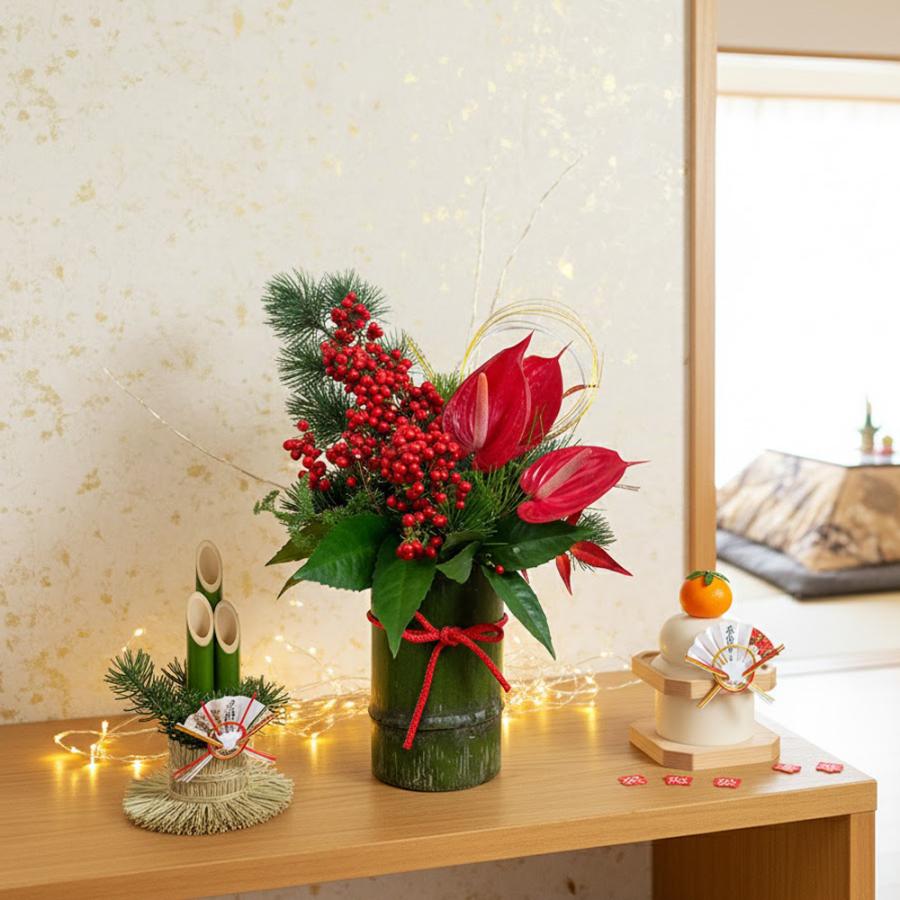 お正月フラワーアレンジメント2026-1 : カワナミプランテーション