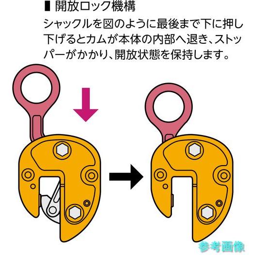 スーパー SVC1 タテ吊りクランプ (解放ストッパー式) 基本使用荷重1tの画像