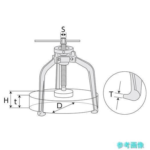 スーパー SSP-5 ショックスピードプーラセット(プロ用強力型)D・被引抜き物の直径:最小55mm、最大125mm_2