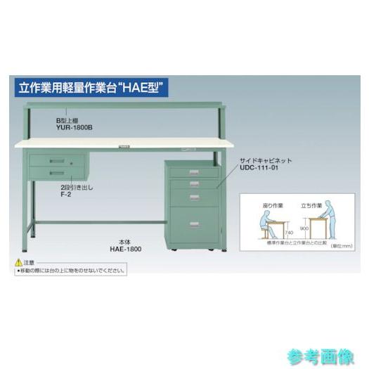メーカー直送(北海道・沖縄・離島は除く) (TRUSCO) HRAE-1809F1 軽荷重立作業台(300kg)HAE型 1800X900XH900 1段引出付 グリーン色_1