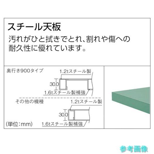 メーカー直送(北海道・沖縄・離島は除く) (TRUSCO) GWS-1590 中荷重作業台(800kg)GW型 1500X900XH740 基本タイプ グリーン色