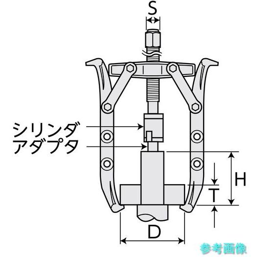 (スーパー) GTP10 3本爪油圧プーラセット(油圧ポンプHP500AN・ホースHH2N・シリンダGPC1012)最大使用外径:250の画像