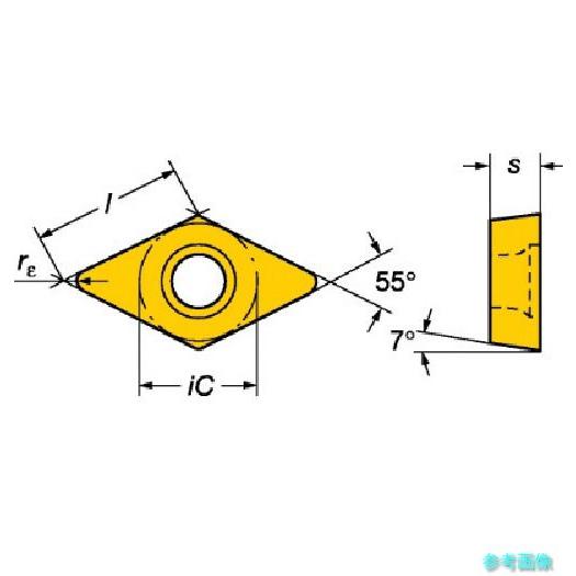 (SANDVIK) DCMT 11 T3 04-UM(1515) コロターン107 旋削用ポジチップ(130) 1515 【10個】