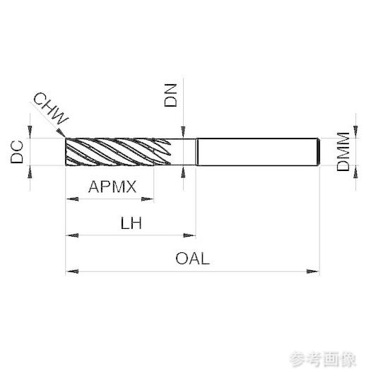 (GUHRING) 6864 8.000 7枚刃高能率スクエアエンドミル セミロング 不等分割 RF100 7 Speed 8mm_1