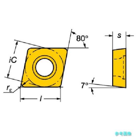 SANDVIK CCMT 09 T3 02-KF(H13A) コロターン107 旋削用ポジチップ(120) H13A 【10個】_1