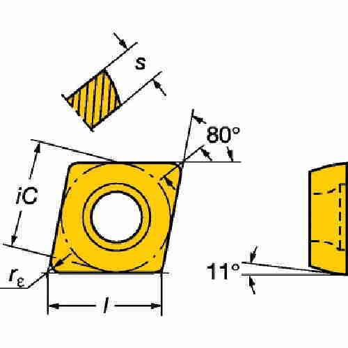 サンドビック CPMT 06 02 02-MF コロターン111 旋削用ポジチップ(120