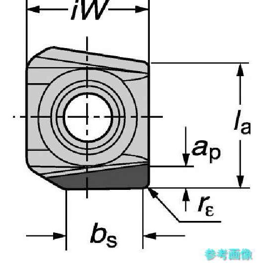 SANDVIK R590-1105H-RS2-NW(CD10) コロミル590 フライス加工用チップ(630) CD10 【5個】_2
