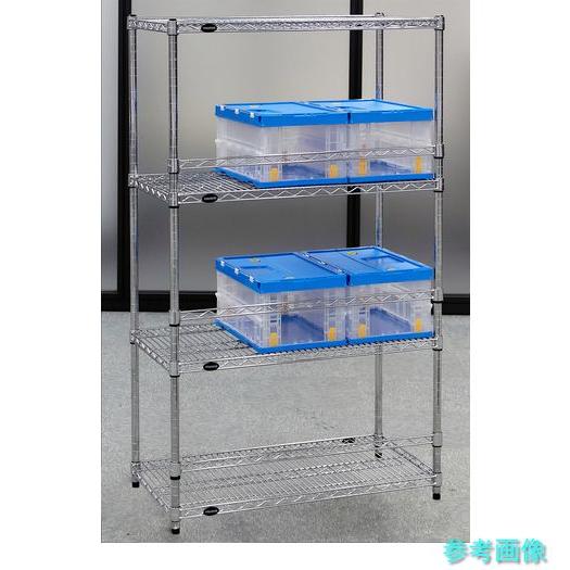 TRUSCO TSMBB5444 ステンレス製メッシュラック W1205XD457XH1533 4段  バックバー付の画像