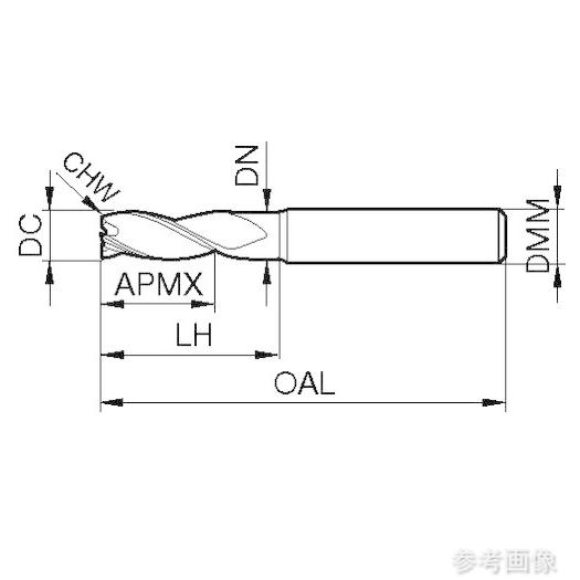 (GUHRING) 8232 14.000 アルミ用3枚刃高能率エンドミル レギュラー Carbo+コート 14mm_1