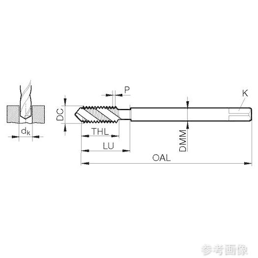 (GUHRING) 6564 8.000 アルミ用スパイラルタップ EG/STIねじ EG/STI M8_1